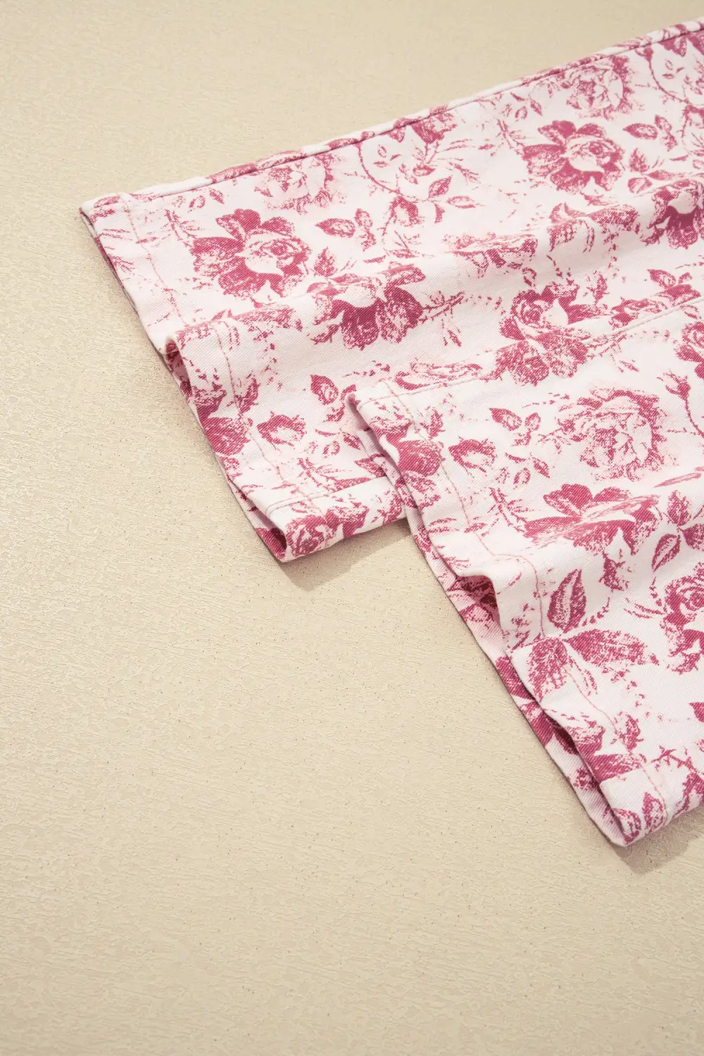 Women's Vintage Floral Print Denim Shift Pants