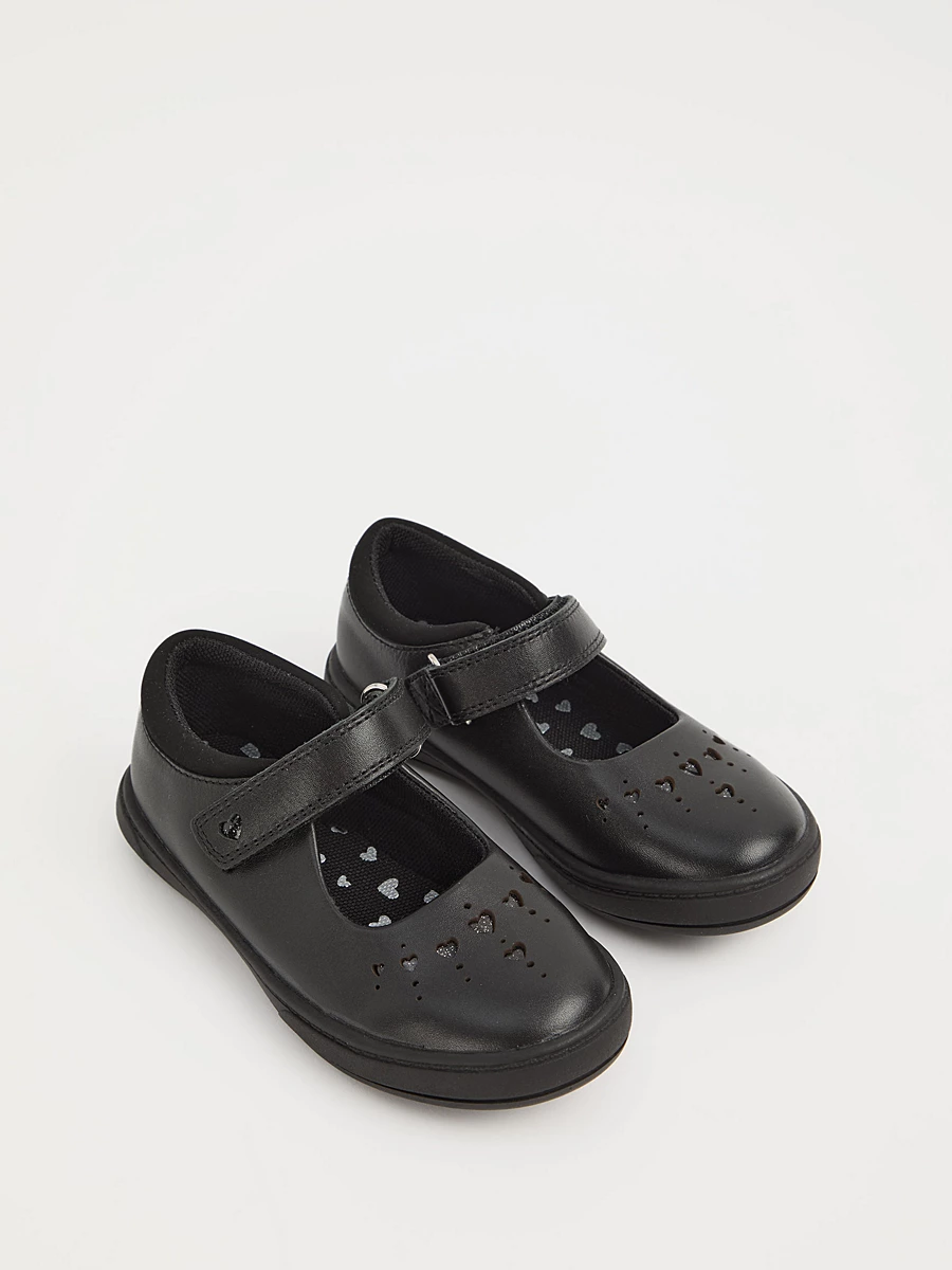 Black Leather Mary Jane School Shoes detail 2