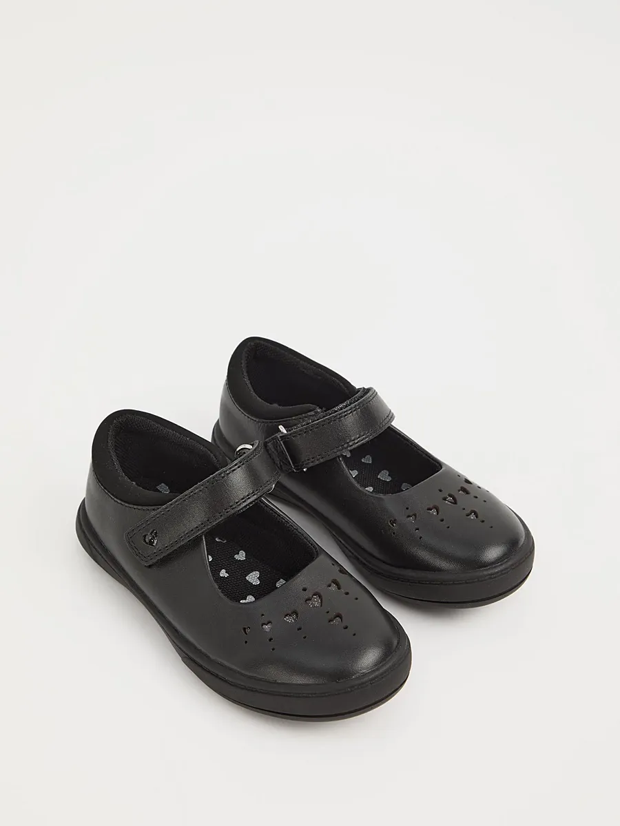 Black Leather Mary Jane School Shoes