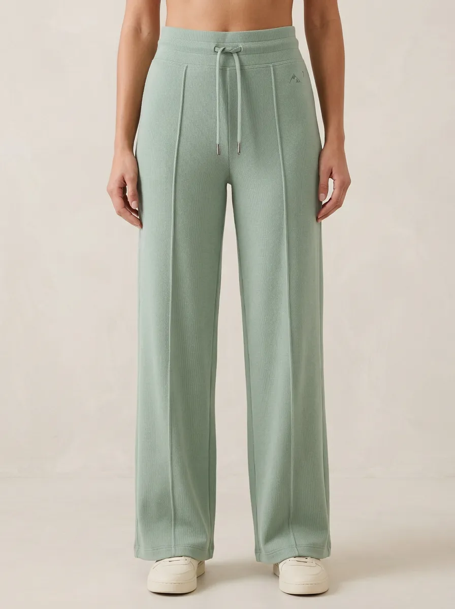 Women's Sport Inspired Ribbed Drawstring Sport Pants