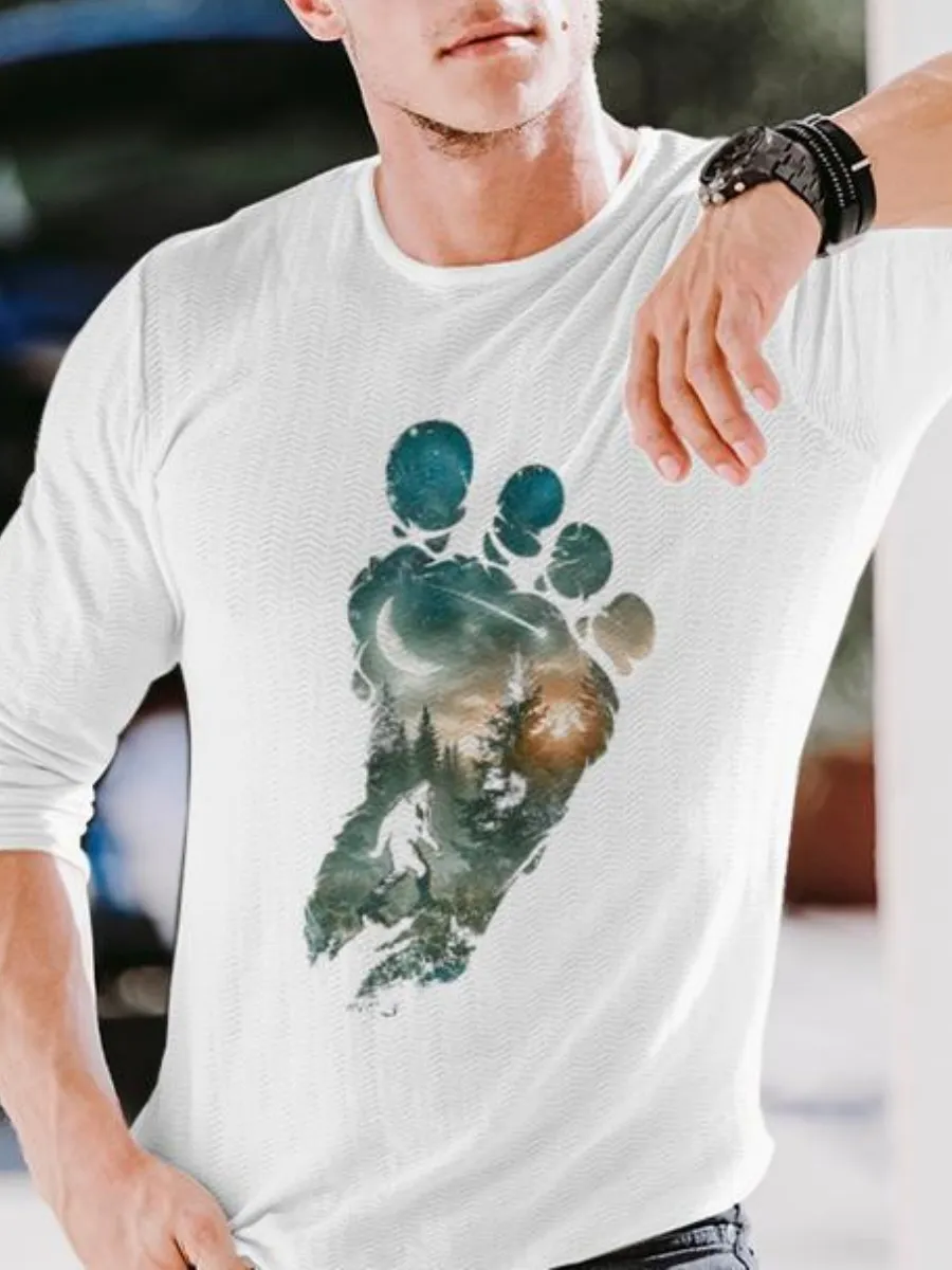 Footprint Forest Night Printed T-Shirt