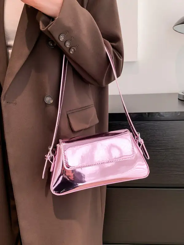 Geometric Zip Shoulder Bag