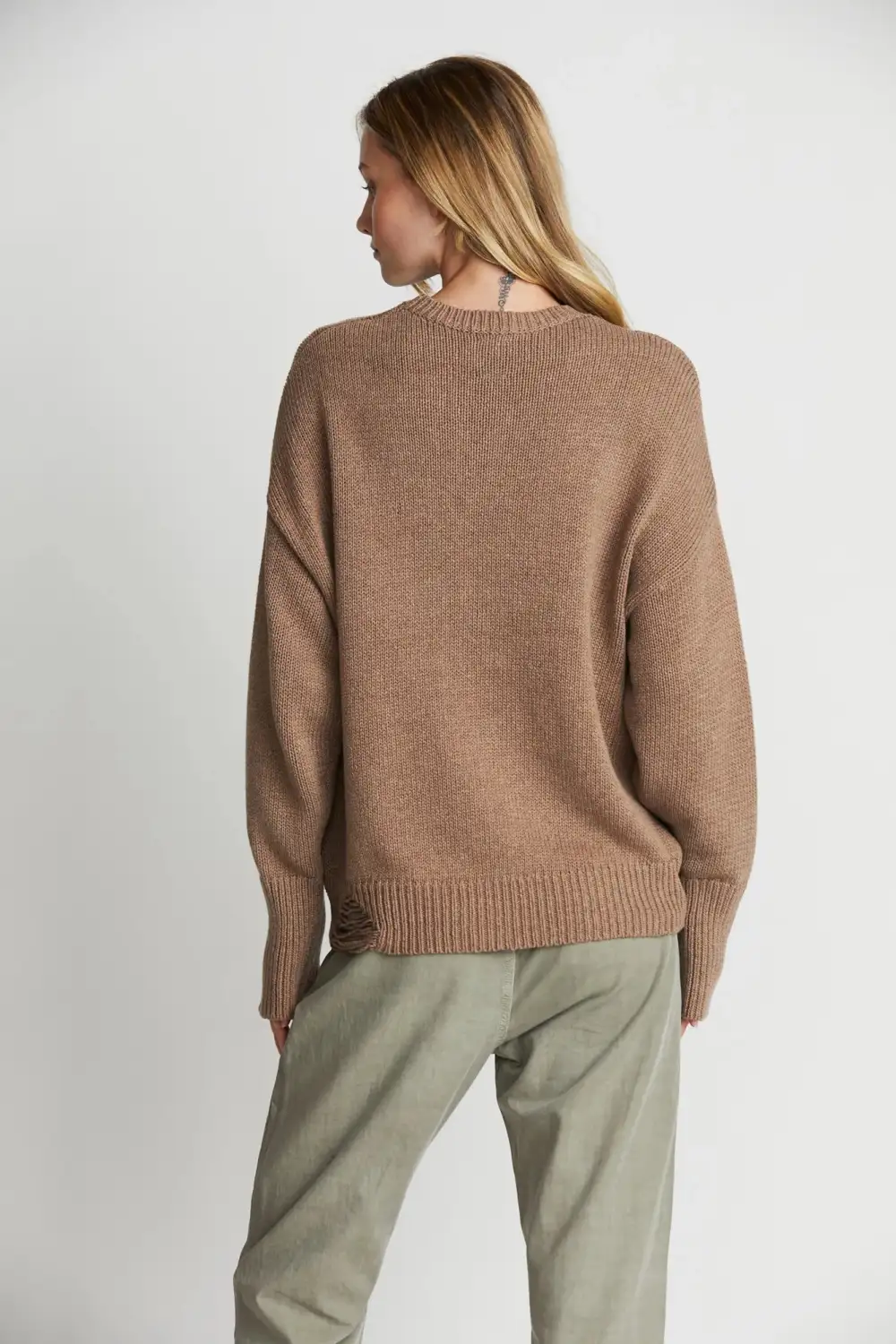 Cotton Knit Boyfriend Sweater