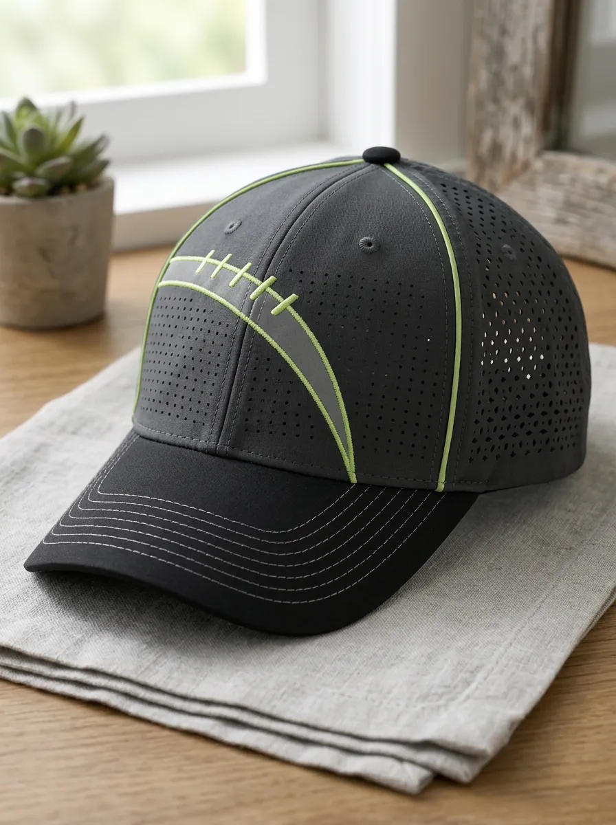 Men's Gridiron Football Fan Neon Stitch Pattern Printed Cap