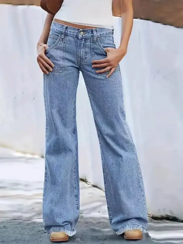 High-Waisted Wide Leg Jeans For Women
