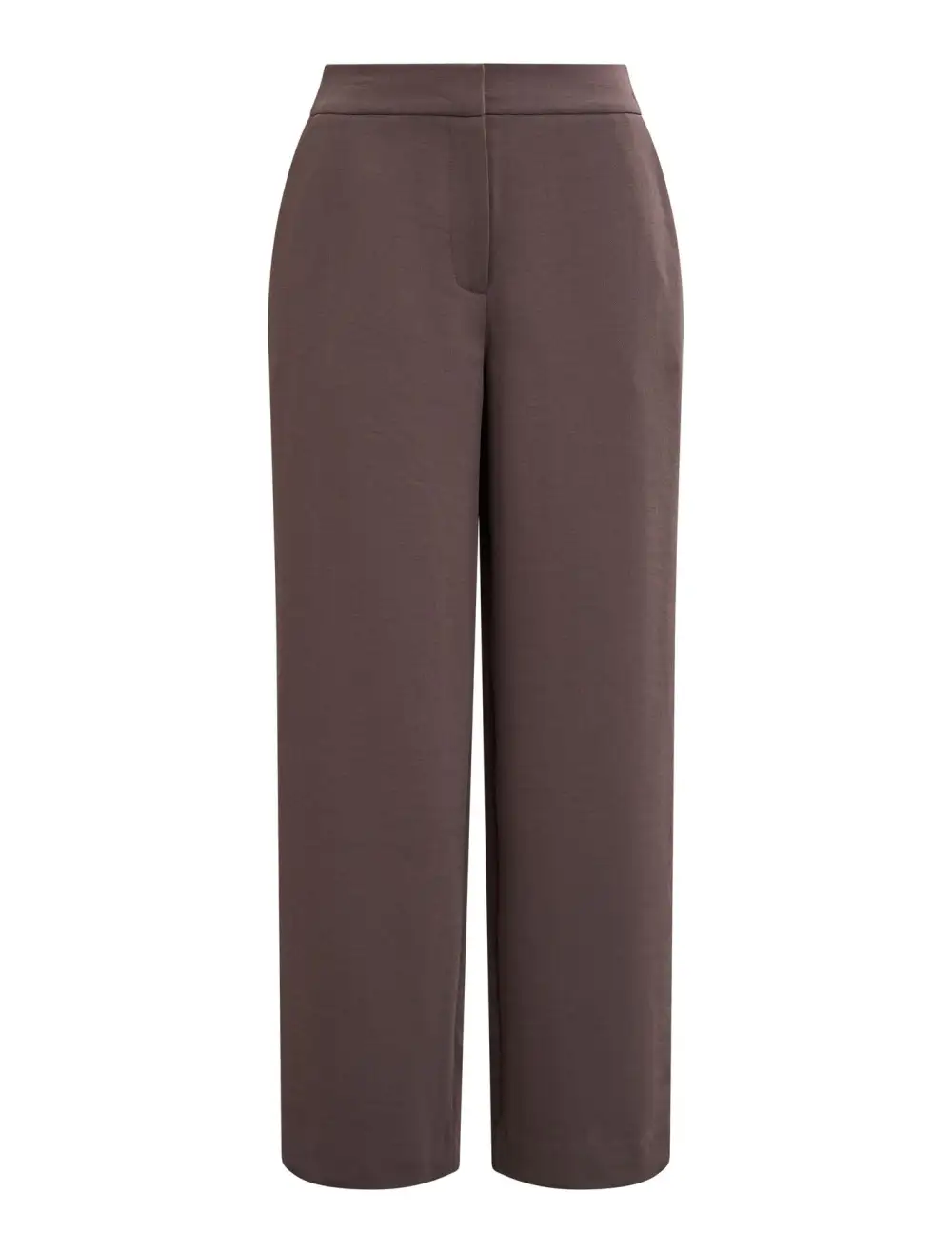 Dark Taupe Petite Tailored Straight Leg Pants
