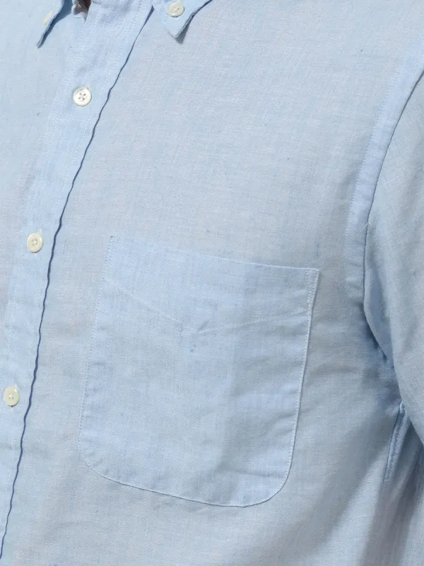 Men's Linen Button Down Collar Short Sleeve Shirt