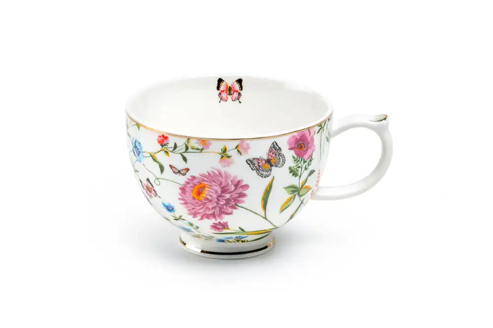 Butterfly Garden Fine Porcelain Latte Mug