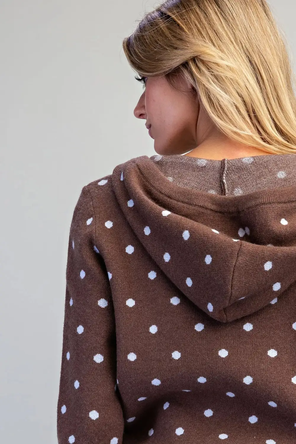 Polka Dot Zip Up Hoodie