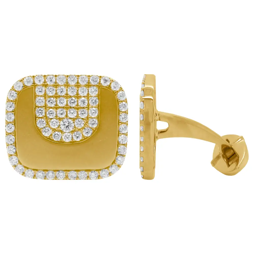 Detailed Classic Diamond Cufflinks