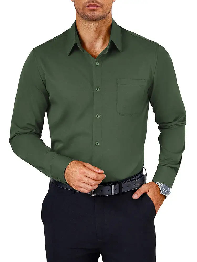 Henley Button Down Dress Shirt