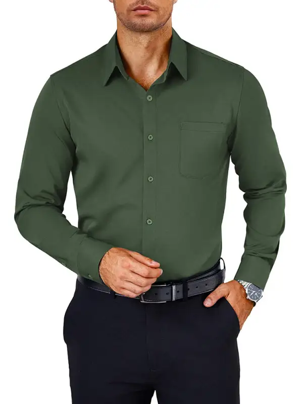 Henley Button Down Dress Shirt