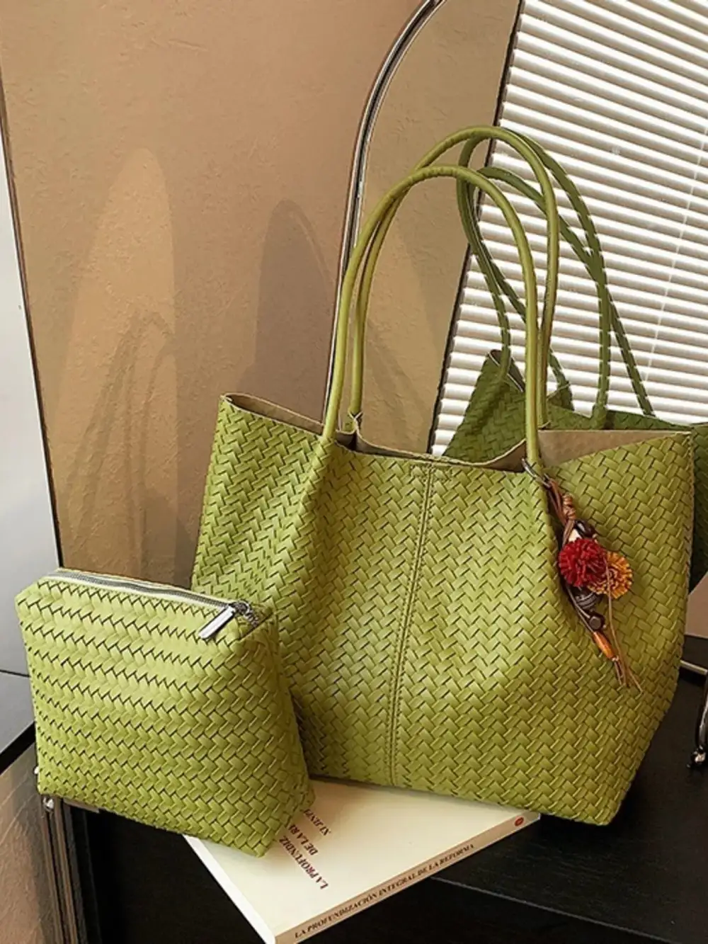 Women's Clean-Line Faux Leather Tote Bag
