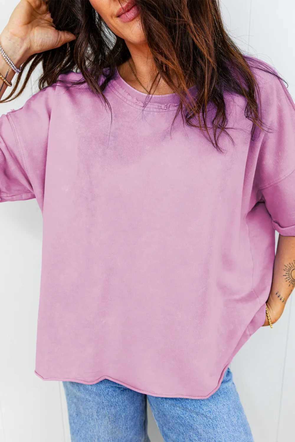 Lavendula Mineral Wash Drop Shoulder Tee