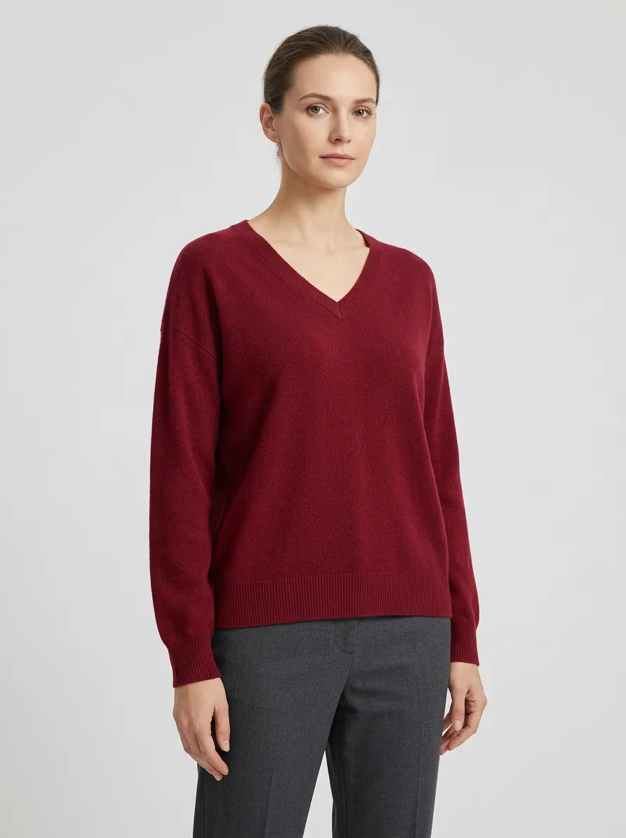 Women's V-Neck Pullover Sweater