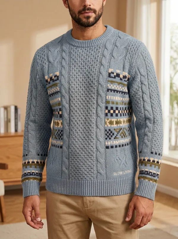 Men's Nordic Cable Knit Sweater