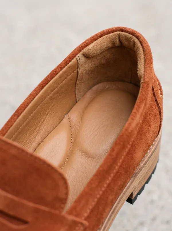 Casual Suede Wood Sole Everyday Loafers