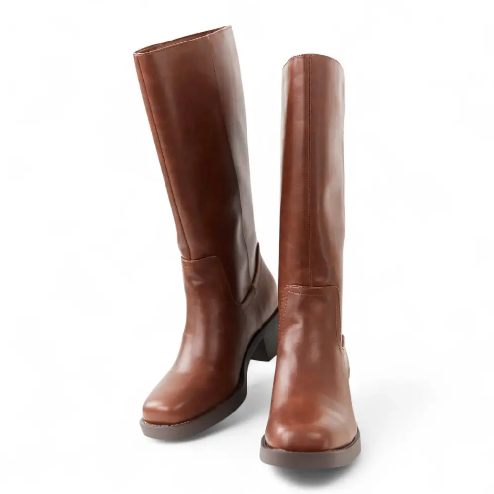 Belvin Square Toe Block Heel Tall Boot