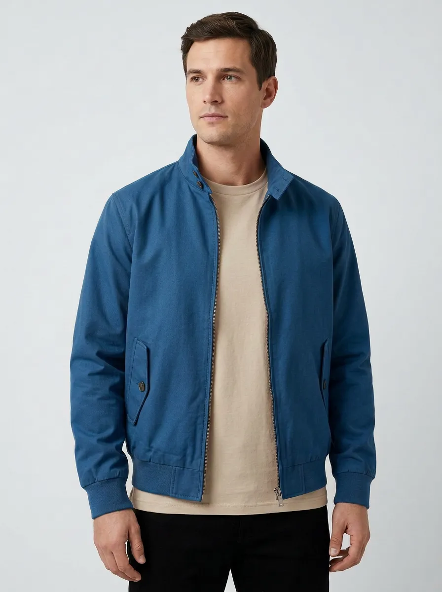 Solid Stand Collar Jacket