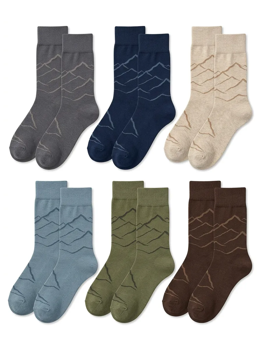 Men's Mountain Range Graphic Crew Socks Set