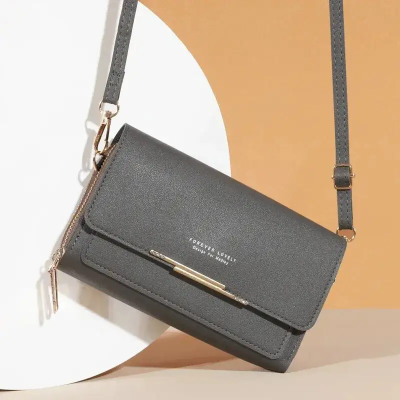 Modern Korean: Large-Capacity Halter Shoulder Bag with Card Pouch