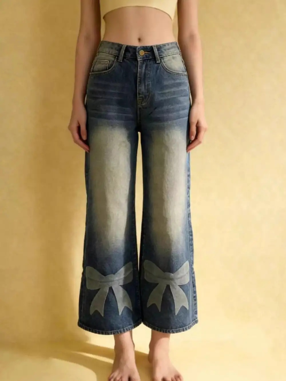 Bow Wide Leg Jeans