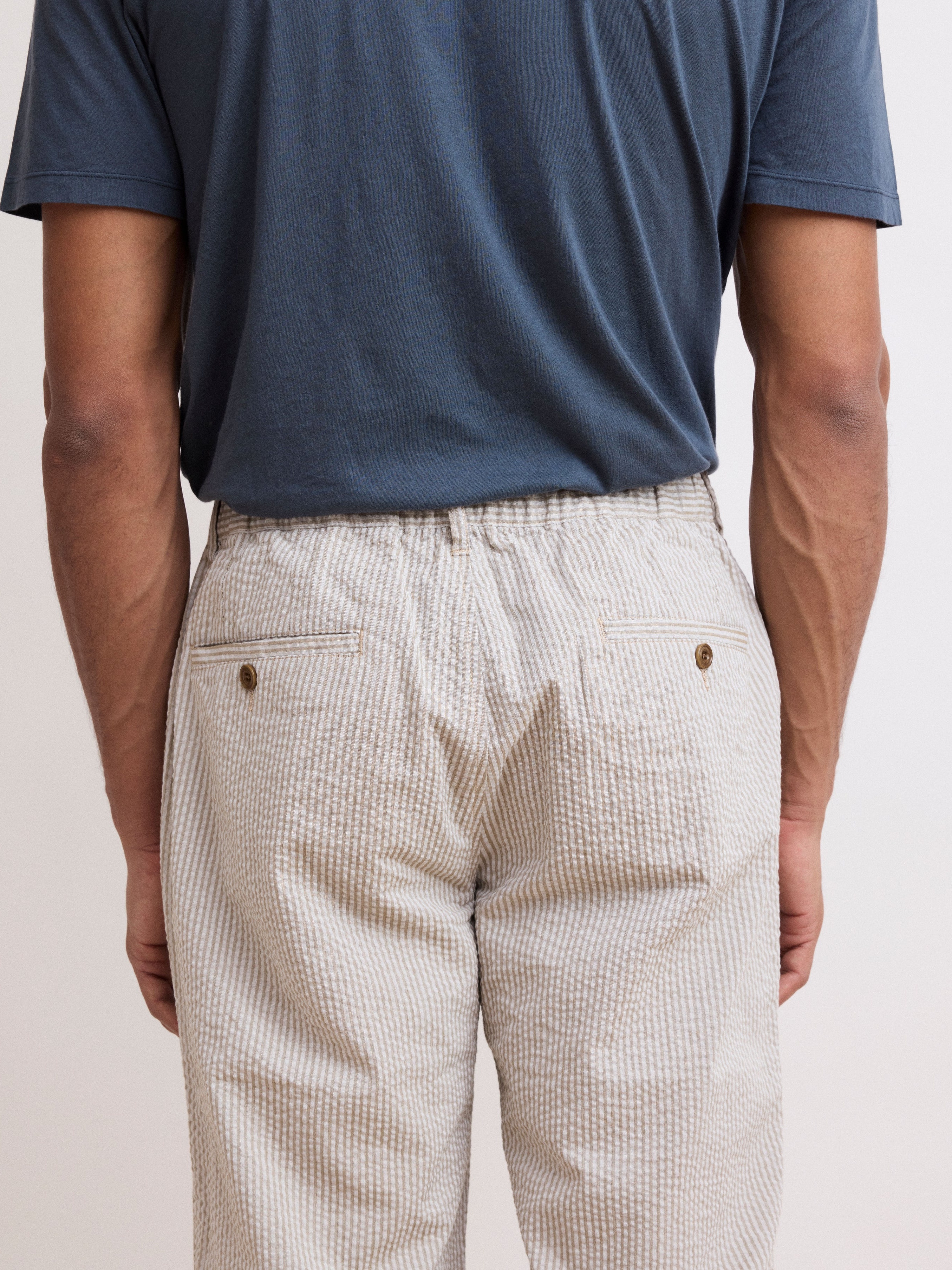 Men's Beige Straight Fit Pants