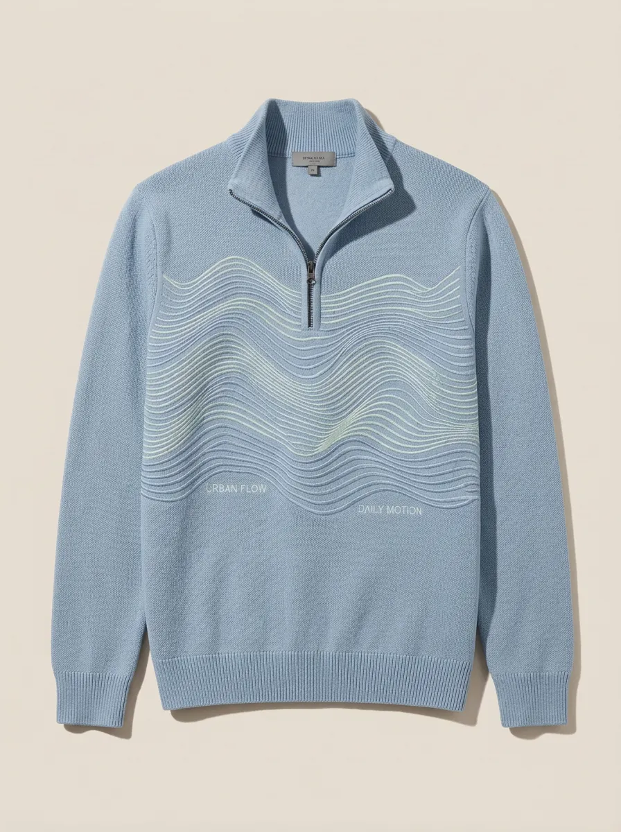 Half-Zip Wavy Men's Half-Zip Sweatshirt