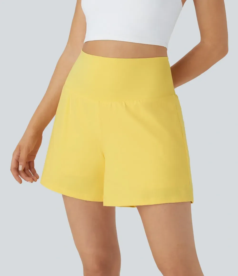 2026🔥 UK Super High Waisted Back Pocket & Side Hidden Pocket 2-in-1 Yoga Shorts
