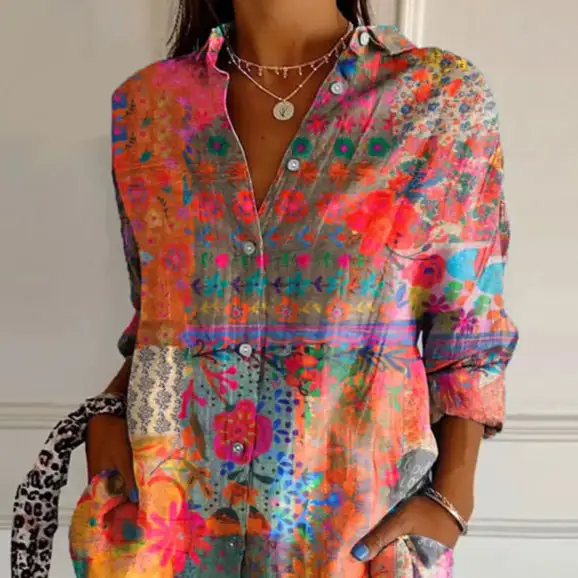  Floral Button Blouse