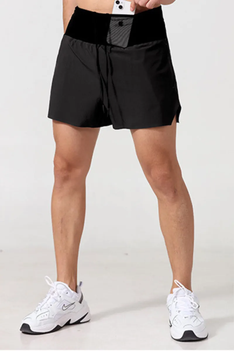 Quick Dry Storage Pocket Dual Layer Athletic Shorts