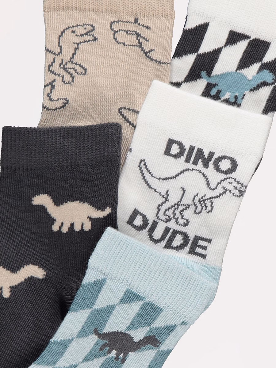 Cool Dinosaur Cotton Rich Socks 5 Pack detail 1