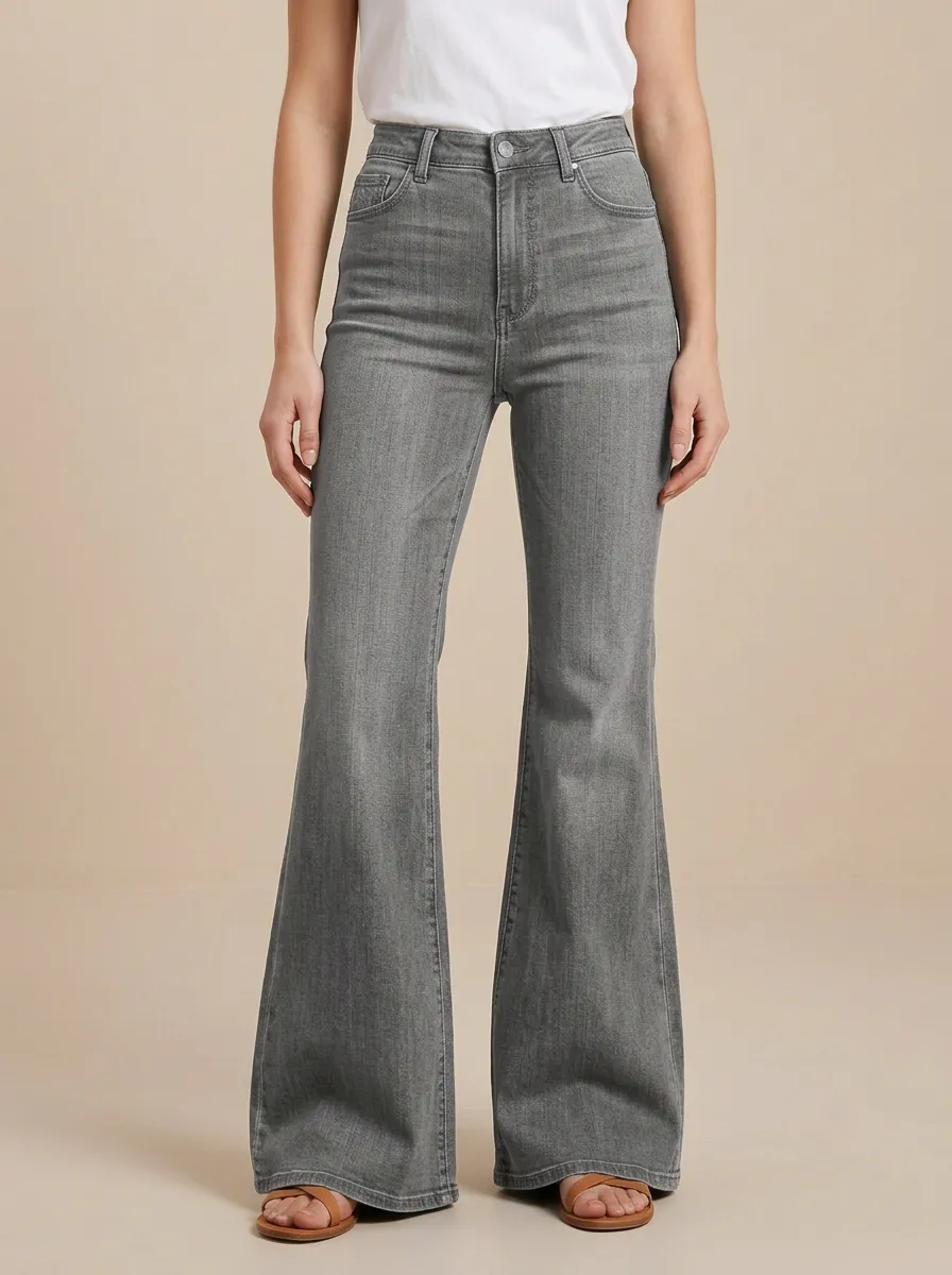 Five Pocket High Rise Flare Jeans