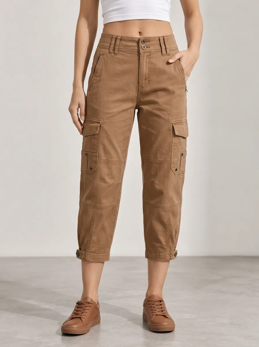 Women's Cargo Multi-Pocket Easy Motion Capri Pants