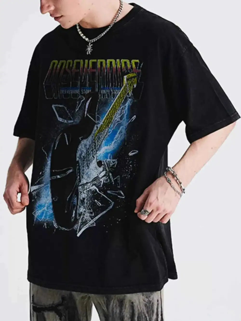 Modern Graphic Round Neck Short Sleeve T-Shirt