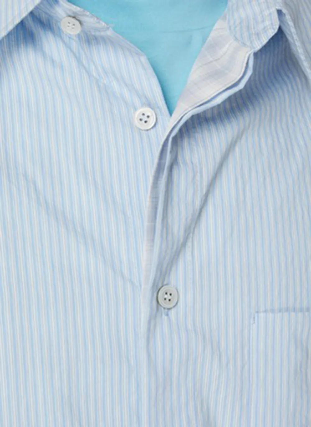 Leisure Simple Point Collar Wrinkle-Resistant Blue Shirt