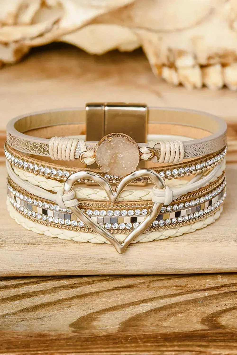Layered Heart Charm Bracelet