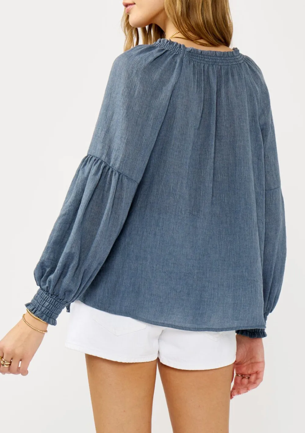 Tie Neck Long Sleeve Blouse