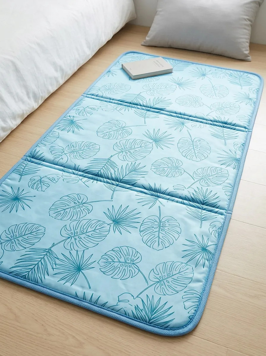 Tropical Leaf Summer Cooling Pattern Cooling Mat