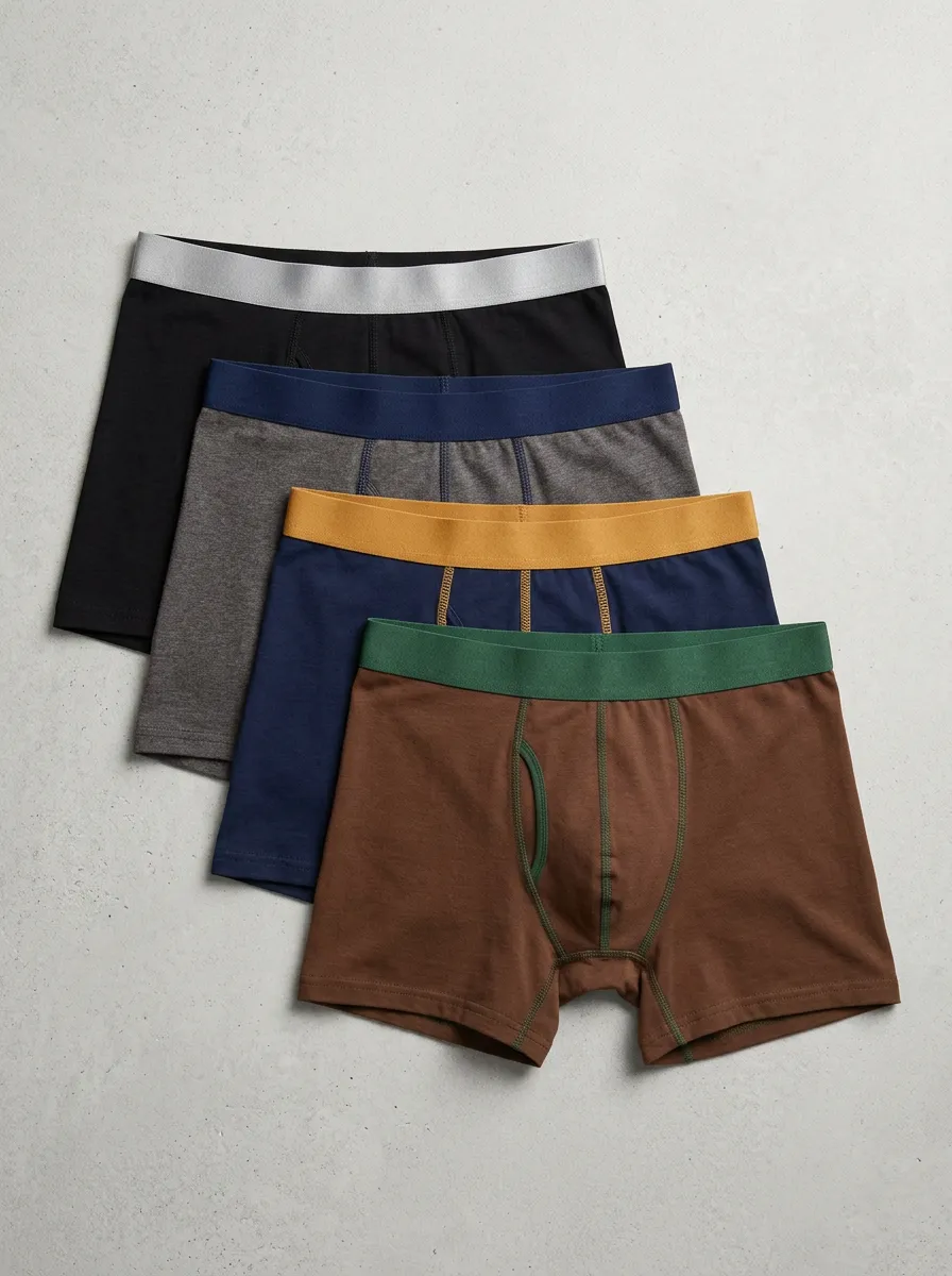 Men's Contrast-Waistband 4-Pack Boxer Briefs