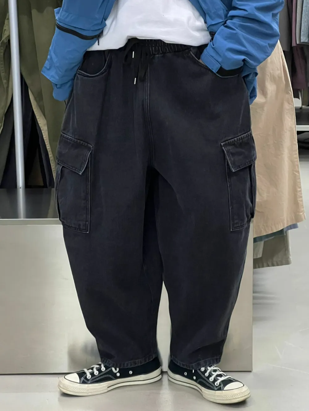 Functional Denim Relaxed Cargo Pants