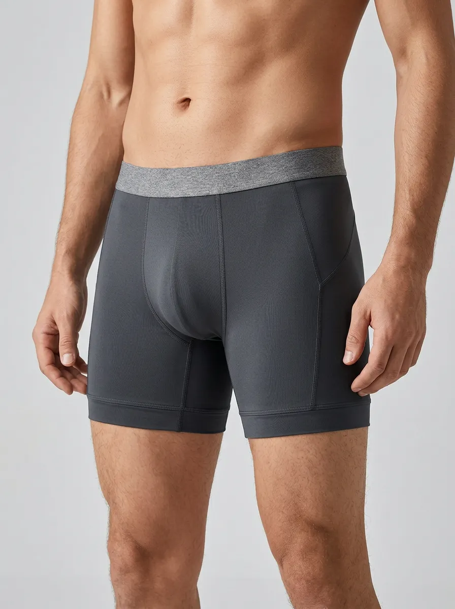 Casual Athletic-Comfort Athletic Waistband-Detail Core Style Men's Boxer Briefs