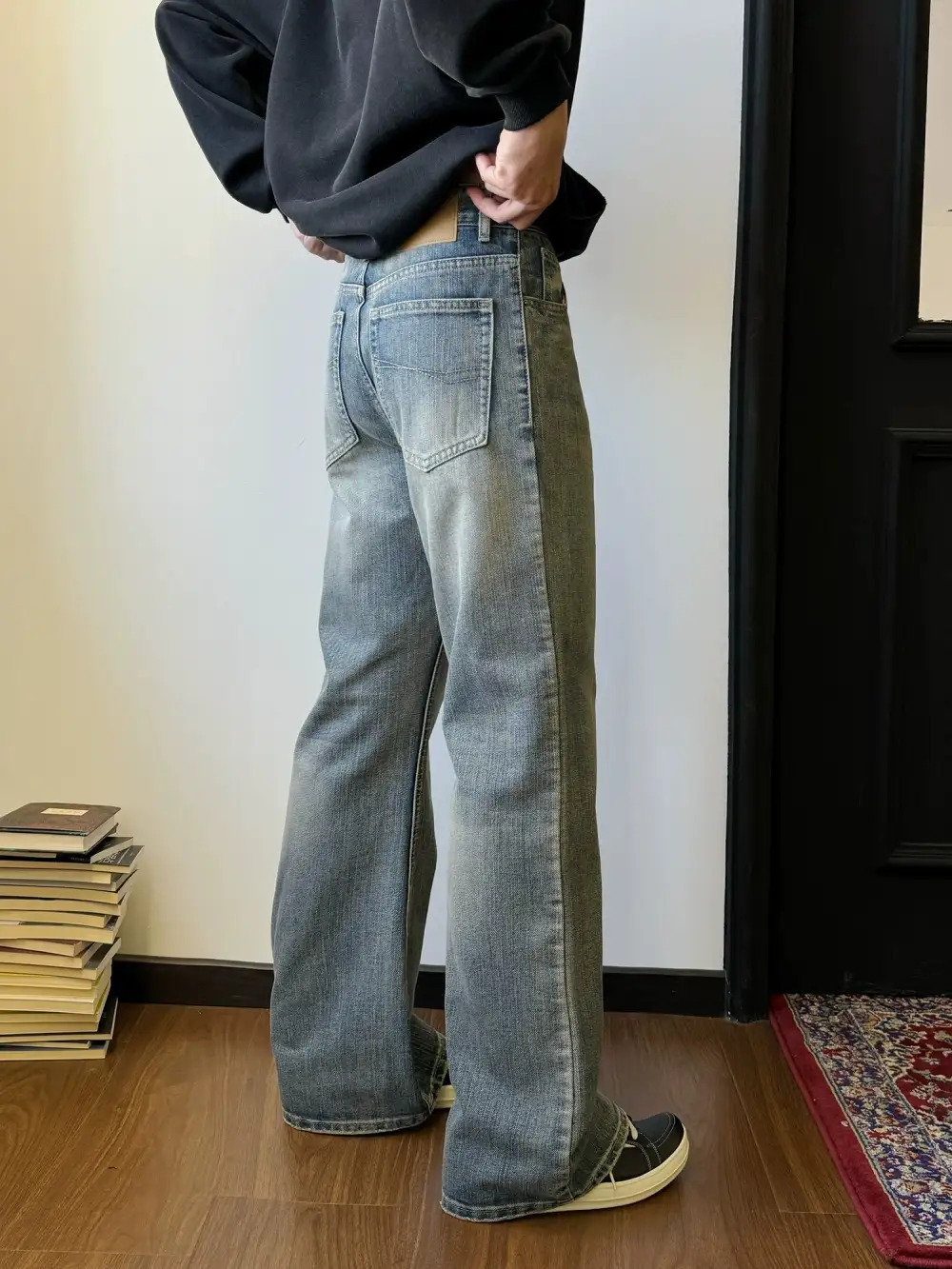 Clean Fit Washed Bootcut Jeans