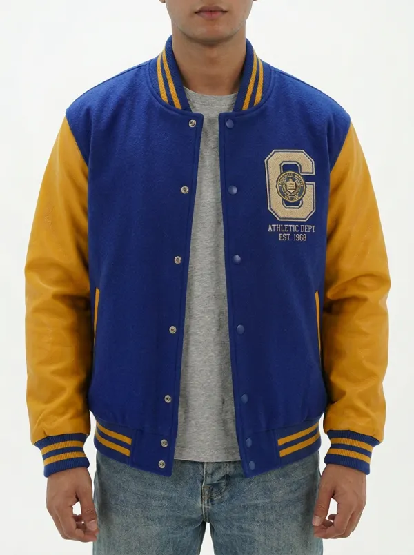 Men's Athletic Dept Letter C Wool Baseball Jacket