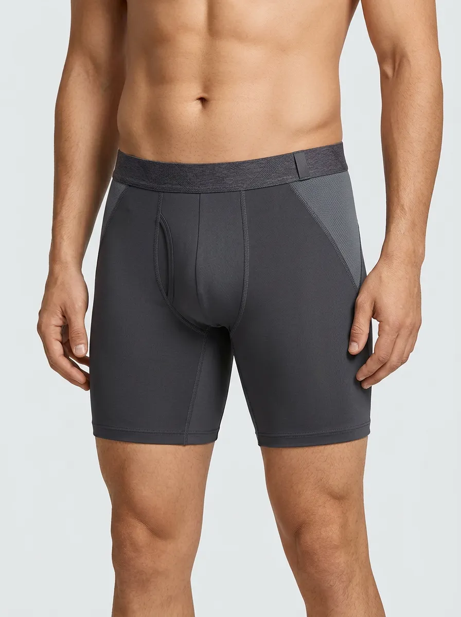 Men's Retro Athletic Performance Mesh Panel Boxer Briefs