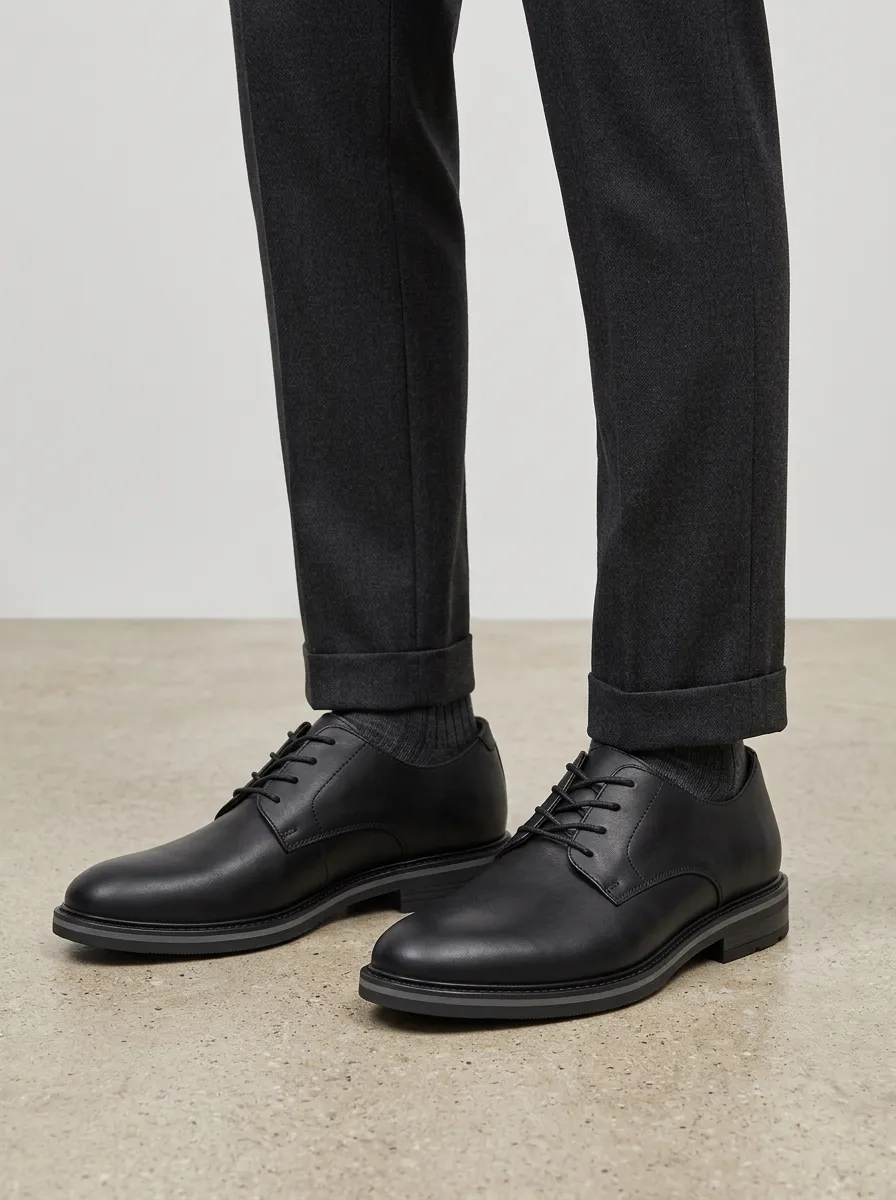 Men's Classic Business Formal Black Leather Oxford Shoes