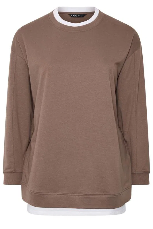 Brown 2-In-1 Sweatshirt detail 2