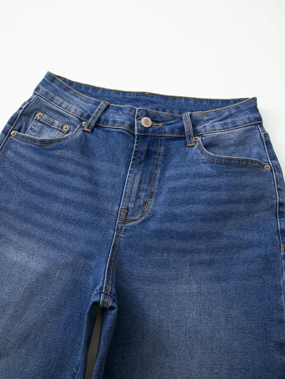 Sharp High Waist Straight Leg Raw Denim Jeans