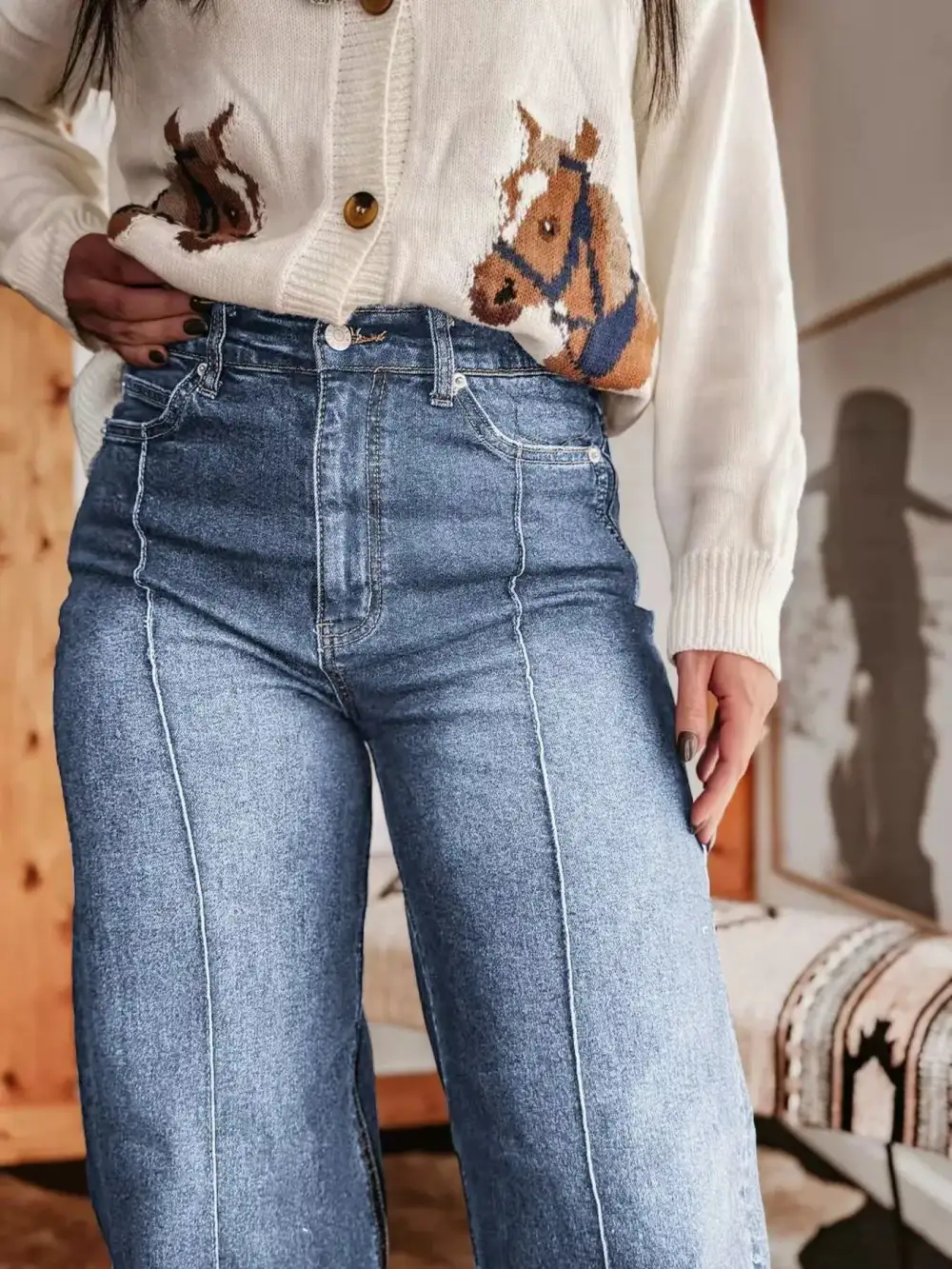 Women' High-Waisted Wide Leg Jeans