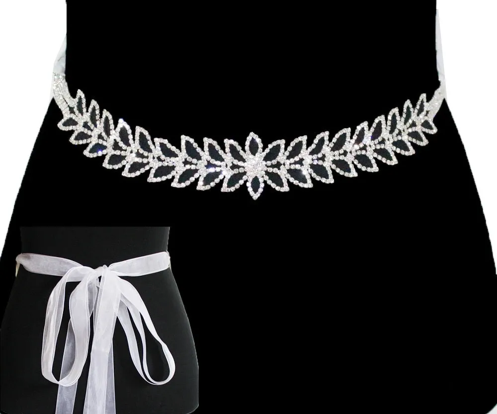 Classic Crystal Wedding Sash Belt